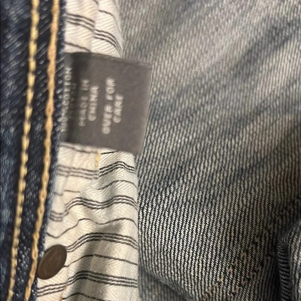 Abercrombie & Fitch Blue Straight Leg Jeans with Distressed Details 335
